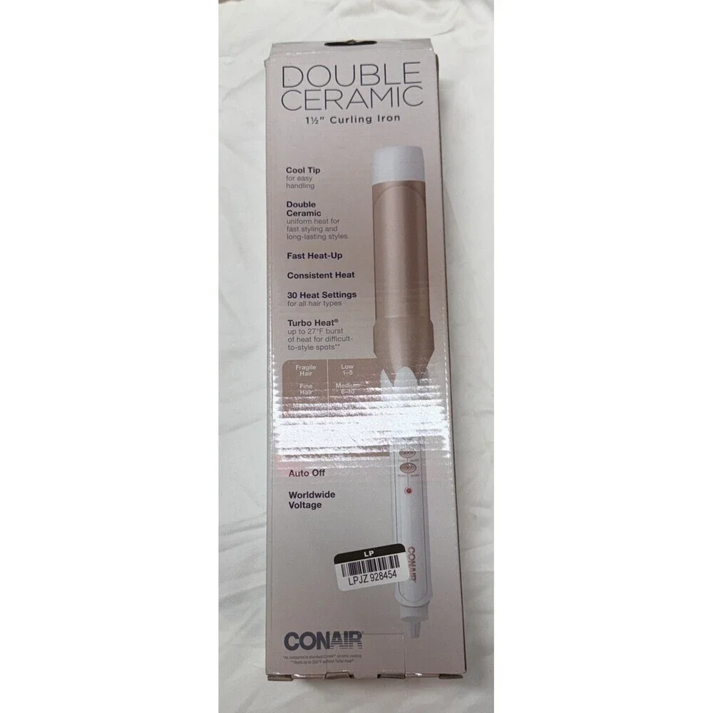 Conair Double Ceramic 1 1/2 Inch Curling Iron Soft Waves Medium Long Hair - Picture 3 of 4